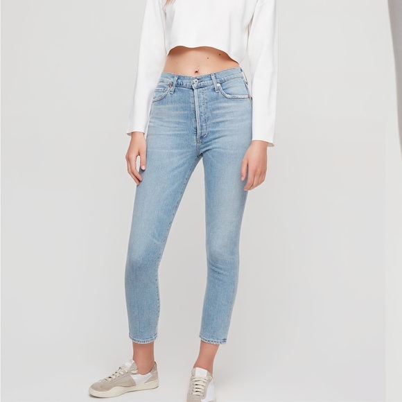 Citizens Of Humanity Olivia Crop White High Rise Slim Jeans - Picture 7 of 8
